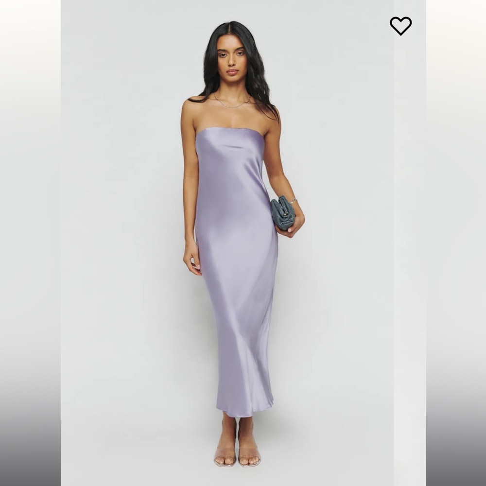 Reformation Joana Silk Dress in Aura